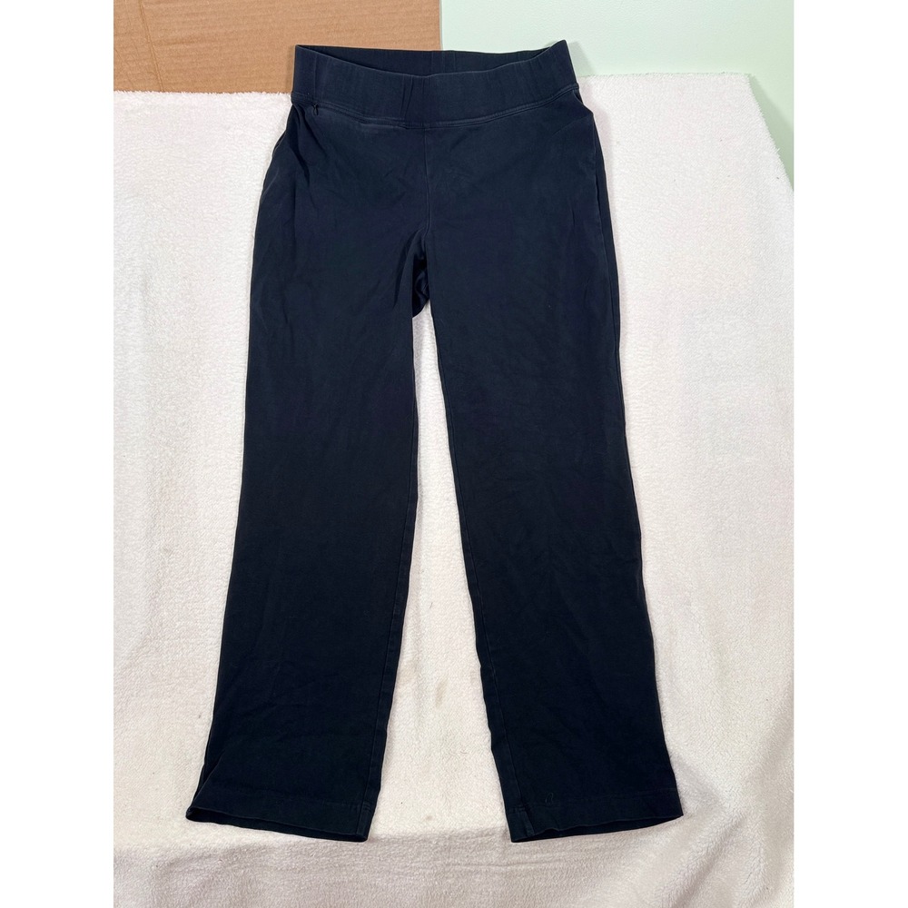 Lands' End Women's Starfish Straight Leg Pants Medium Tall (10-12) Black Knit